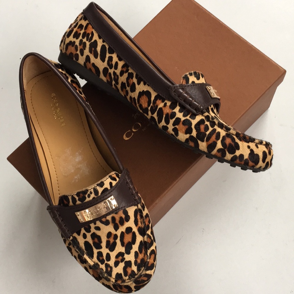 Like new Coach leather/calf hair flats